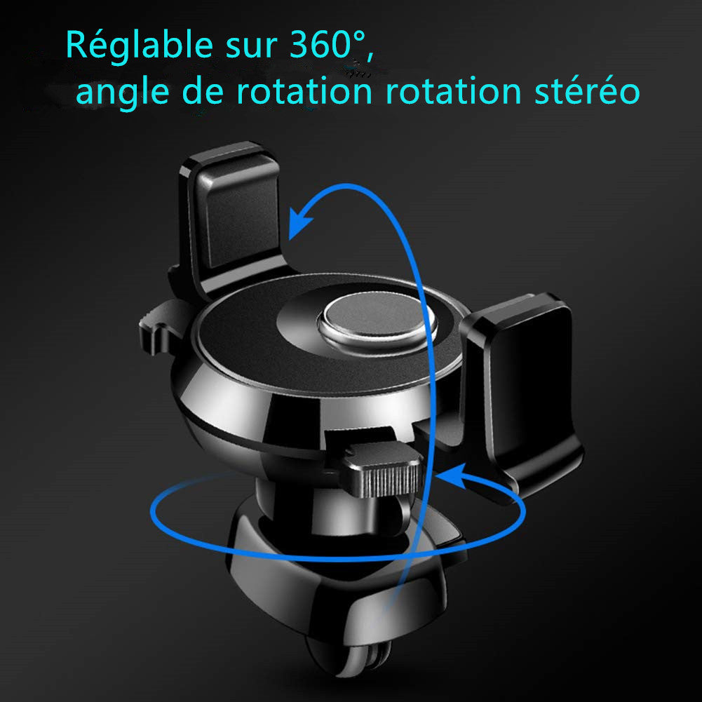 Support Téléphone Voiture Grille d'Aération - Rotation 360°, Kit