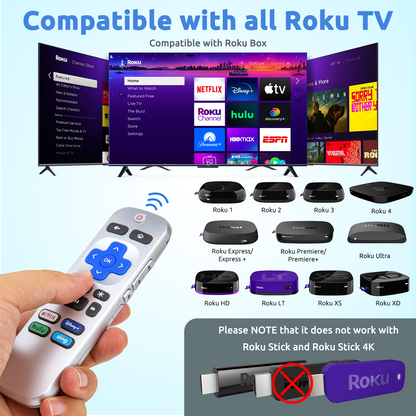 Unlock boundless compatibility with aLLreLi's [2-Pack] Replacement Remote, engineered for all Roku TV and Roku Box models. Designed in sleek silver, these remotes ensure effortless control and reliability across TCL, ONN, Hisense, and beyond.